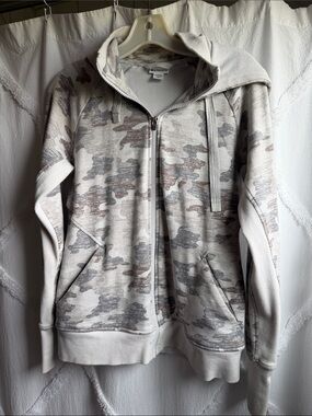 Athleta Neutral Camo Full-Zip Hoodie